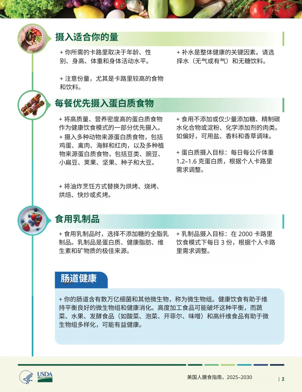 英文 → 中文 — 飲食指南 · 雙欄排版: 譯文，版面不變